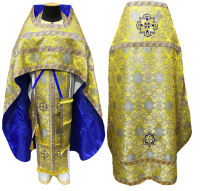 Облачення священника  Комбінована  52-54р/д155см   Парча "Жовто-синя" 