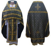 Облачение священника  Черное-золото 52-54р/д155см   Парча 