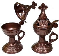 КАДИЛЬНИЦЯ   ↕15см Ø8см   Металева Греція Колір-Бронза
