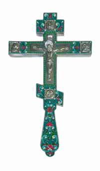 ХРЕСТ Напрестольний   ↕26,5см ↔14,5см Нікель Гальванопластика Емаль