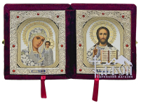 Складень Вседержитель Казанская   ↕21см ↔18см    Б-21-Б