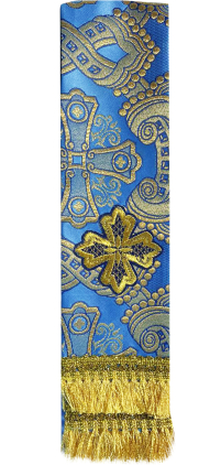 ЗАКЛАДКА для ЄВАНГЕЛІЄ  Синя 9/140см Парча