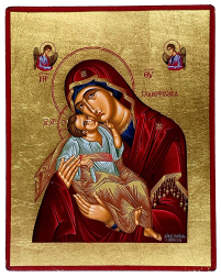 СЛАДКОЕ ЛОБЗАНИЕ (Гликофилуса)   ↕19см ↔15см Дерево Шелкография Сусальное золото Греция