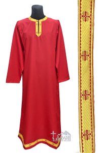 ПІДРИЗНИК   Червоний   р44/д150см   Габардин Галун 