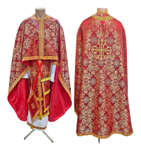 Облачення  Червоне   56р/д145см   Парча "Виноградна лоза"