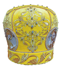 МИТРА   Желтая   Размер 57.5    Велюр Вышивка 