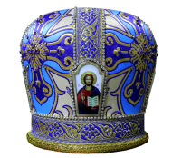 МИТРА   Блакитна Розмір 57  Парча Вишивка 