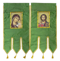 ХОРУГВИ Зеленые   ↕120см ↔65см Парча