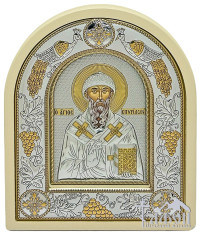 СПИРИДОН   ↕25см ↔20см МДФ Шовкографія PVD(посріблення) Греція