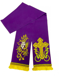 ЗАКЛАДКА для ЄВАНГЕЛІЄ Фіолетова 10/140см Габардин Вишивка