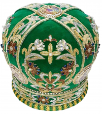 МИТРА   Зелена   Розмір 56   Бархат Ручна Вишивка   Каміння Swarovski