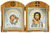 Пара Вседержитель Казанская   24.5/18см Дерево Літографія