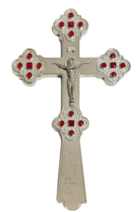 ХРЕСТ Напрестольний   ↕30см ↔17,5см  Нікель Червоний