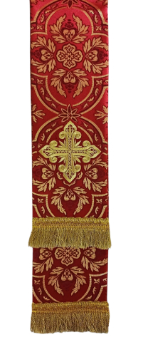 ЗАКЛАДКА для ЄВАНГЕЛІЄ Червона 11/140см Парча 