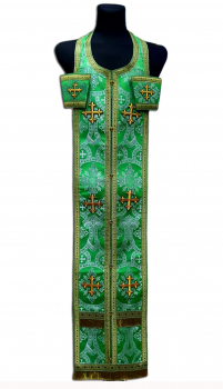 Требний набір ЄПИТРАХИЛЬ і ПОРУЧІ Зелений Парча