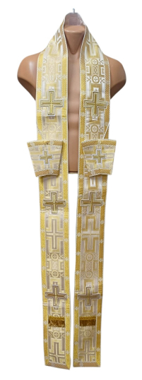 ОРАРЬ  и ПОРУЧИ Белое-Золото Парча