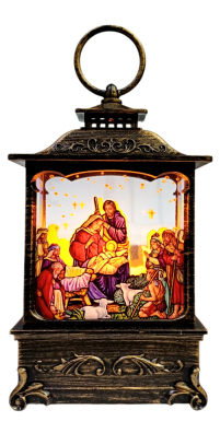 ВЕРТЕП Рожественский  ФОНАРЬ  ↕14см ↔8,5см↔4см  Пластмасса с подсветкой
