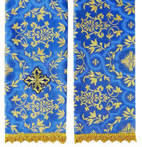 ЗАКЛАДКА для ЄВАНГЕЛІЄ  Синя 15/140см Парча