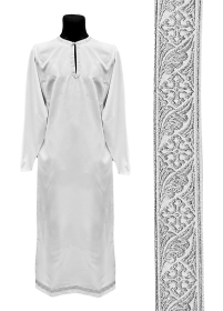 ПІДРИЗНИК   Білий   р60/д150см   Габардин Галун 