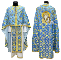 Облачение   Голубо-золотое   48р/д145см   Парча "Ікона Казанская"