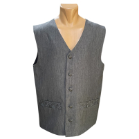 ЖИЛЕТ Сірий   р50  Льон-габардин  Вишивка "Виноград"