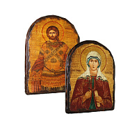 Именные. Иконы на ДЕРЕВЕ, Арочные, Большие, Под старину