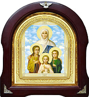 Женские Именные. Иконы ПОД СТЕКЛОМ Арочная рамка