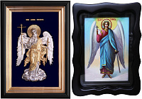 Ангелы Иконы ПИСАНЫЕ с СЕРЕБРОМ и ПОЗОЛОТОЙ, ЮВЕЛИРНЫЕ